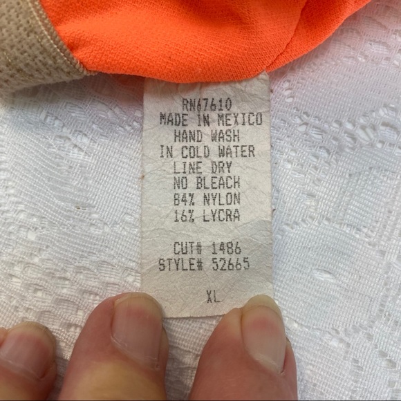 Orange and Yellow Swim Top - Picture 6 of 6